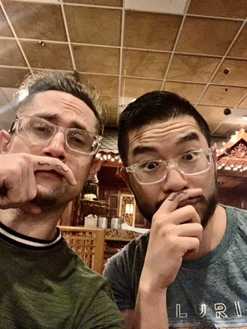 Vincent and I clowning