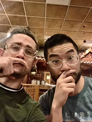 Vincent and I clowning